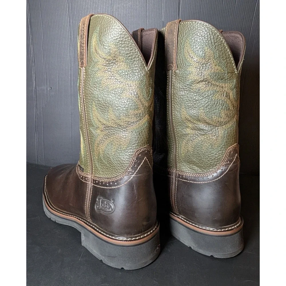 Justin Men's Driller Stampede SE4688 Western Steel Toe Work Boots 14 EE
